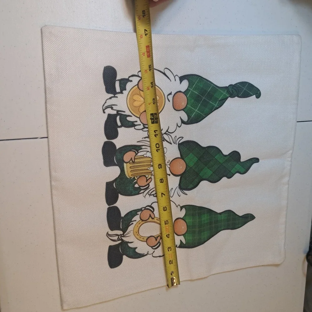 St Patricks Day Throw Pillow Covers 17 x 17 Inch Set of 4 Lucky Green Gold Luck
